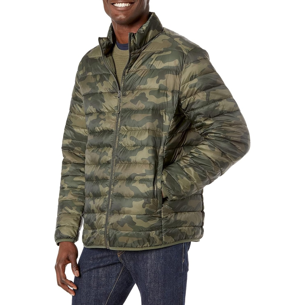 image:imageAmazon Essentials Mens Packable Lightweight WaterResistant Puffer Jacket Available in Big amp TallMilitary Green Camo