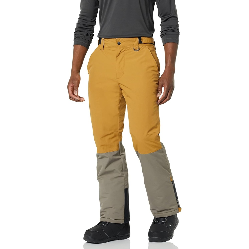 image:imageAmazon Essentials Mens WaterResistant Insulated Snowboard Ski Snow PantBrown Mustard Yellow Color Block