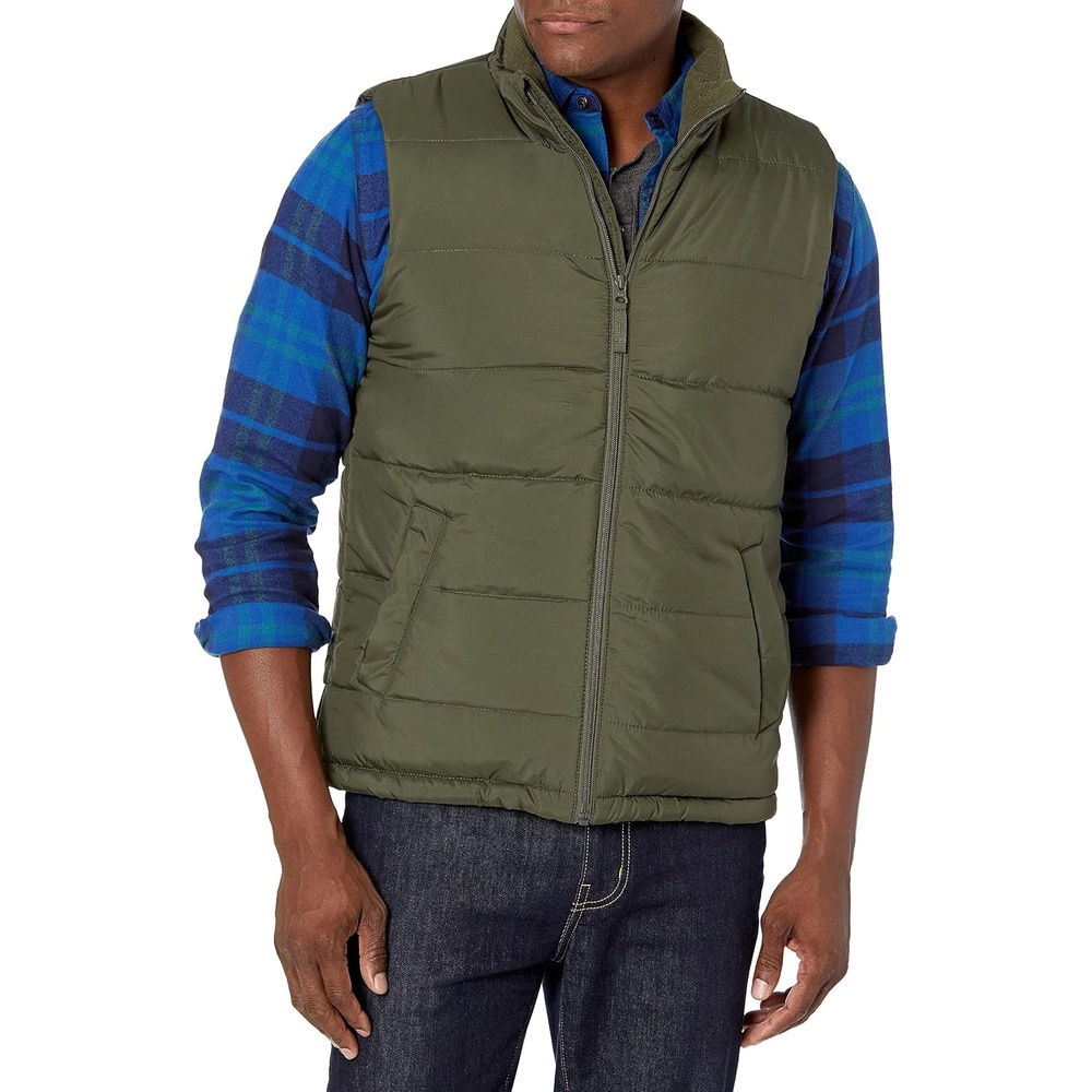 image:imageAmazon Essentials mens Midweight Puffer VestOlive