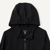 Amazon Essentials Boys’ Active Performance Stretch Woven Full-Zip Athletic Hoodie Jacket, Moisture-Wicking, Breathable(Black)