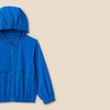 Amazon Essentials Boys’ Active Performance Stretch Woven Full-Zip Athletic Hoodie Jacket, Moisture-Wicking, Breathable(Blue)