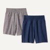 Amazon Essentials Boys’ Supersoft Performance Knit Regular Fit Athletic Shorts(Space Dye Grey / Space Dye Navy)