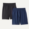 Amazon Essentials Boys’ Supersoft Performance Knit Regular Fit Athletic Shorts(Space Dye Navy / Space Dye Black)