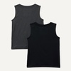 Amazon Essentials Boys’ Tech Stretch Moisture-Wicking Quick Dry Tank Top, Multipack(Black/Heather Graphite)
