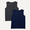 Amazon Essentials Boys’ Tech Stretch Moisture-Wicking Quick Dry Tank Top, Multipack(Navy/Heather Graphite)