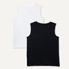 Amazon Essentials Boys’ Tech Stretch Moisture-Wicking Quick Dry Tank Top, Multipack(White/Black)