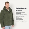 Amazon Essentials Mens Anorak Hooded Quarter-Zip Puffer Coat(Dark Olive)