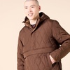 Amazon Essentials Mens Anorak Hooded Quarter-Zip Puffer Coat(Deep Brown)