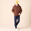 Amazon Essentials Mens Anorak Hooded Quarter-Zip Puffer Coat(Deep Brown)