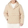 Amazon Essentials Mens Anorak Hooded Quarter-Zip Puffer Coat(Tan)