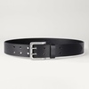 Amazon Essentials Men’s Double Prong Leather Belt(Black)