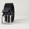 Amazon Essentials Men’s Double Prong Leather Belt(Black)