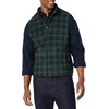 Amazon Essentials Men’s Full-Zip Polar Fleece Insulated Vest (Available in Big & Tall)(Dark Green Navy Tartan Plaid)