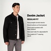 Amazon Essentials Men’s Heavyweight Low Stretch Regular-Fit Denim Jacket, Chest Patch Pockets(Black)