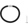 Amazon Essentials Men’s Leather Sterling Silver Bracelet(Brown)