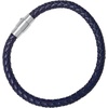 Amazon Essentials Men’s Leather Sterling Silver Bracelet(Dark Blue)