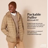 Amazon Essentials Men’s Lightweight Water-Resistant Packable Hooded Puffer Jacket(Green)