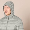 Amazon Essentials Men’s Lightweight Water-Resistant Packable Hooded Puffer Jacket(Light Grey)