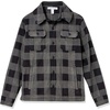 Amazon Essentials Men’s Long-Sleeve Polar Fleece Shirt Jacket for Winter, Jackets(Black Charcoal Buffalo Plaid)