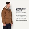 Amazon Essentials Men’s Long-Sleeve Water-Resistant Sherpa-Lined Puffer Jacket(Brown)