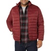 Amazon Essentials Men’s Packable Lightweight Water-Resistant Puffer Jacket (Available in Big & Tall)(Deep Red)