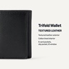 Amazon Essentials Men’s Pebbled Full Grain Leather Trifold Wallet with 6 Card Pockets and ID Window, Black, One Size(Black)