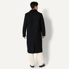 Amazon Essentials Men’s Relaxed-Fit Double Breasted Wool Blend Longline Topcoat with Classic Lapel(Black)