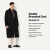 Amazon Essentials Men’s Relaxed-Fit Double Breasted Wool Blend Longline Topcoat with Classic Lapel(Black)