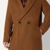 Amazon Essentials Men’s Relaxed-Fit Double Breasted Wool Blend Longline Topcoat with Classic Lapel(Caramel Heather)