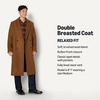 Amazon Essentials Men’s Relaxed-Fit Double Breasted Wool Blend Longline Topcoat with Classic Lapel(Caramel Heather)