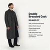 Amazon Essentials Men’s Relaxed-Fit Double Breasted Wool Blend Longline Topcoat with Classic Lapel(Charcoal Heather)