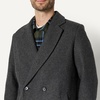 Amazon Essentials Men’s Relaxed-Fit Double Breasted Wool Blend Longline Topcoat with Classic Lapel(Charcoal Heather)