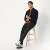 Amazon Essentials Men’s Relaxed-Fit Lightweight Stretch Zip-Up Bomber Jacket(Black)
