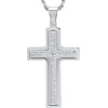 Amazon Essentials Men’s Stainless Steel and Gold-Plated Spinner Cross Pendant Necklace(Silver)