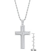 Amazon Essentials Men’s Stainless Steel and Gold-Plated Spinner Cross Pendant Necklace(Silver)