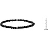 Amazon Essentials Men’s Sterling Silver Small Bead Stretch Bracelet(Black Lava)