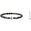Amazon Essentials Men’s Sterling Silver Small Bead Stretch Bracelet(Cross Hematitle)