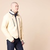 Amazon Essentials Mens Teddy Fleece Full-Zip Mock Neck Jacket with Chest Pockets(Beige)