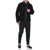 Amazon Essentials Mens Teddy Fleece Full-Zip Mock Neck Jacket with Chest Pockets(Black)