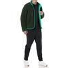 Amazon Essentials Mens Teddy Fleece Full-Zip Mock Neck Jacket with Chest Pockets(Dark Green)