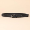Amazon Essentials Men’s Tubular Stretch Weave Leather Belt(Black)