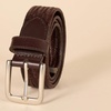 Amazon Essentials Men’s Tubular Stretch Weave Leather Belt(Brown)
