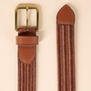 Amazon Essentials Men’s Tubular Stretch Weave Leather Belt(Tan)
