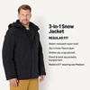 Amazon Essentials Men’s Water Resistant 3 in 1 Snow Jacket(Black)