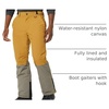 Amazon Essentials Men’s Water-Resistant Insulated Snowboard Ski Snow Pant(Brown Mustard Yellow Color Block)