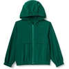 Amazon Essentials Boys’ Active Performance Stretch Woven Full-Zip Athletic Hoodie Jacket, Moisture-Wicking, Breathable(Dark Green)