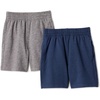 Amazon Essentials Boys’ Supersoft Performance Knit Regular Fit Athletic Shorts(Space Dye Grey / Space Dye Navy)