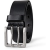 Amazon Essentials Men’s Double Prong Leather Belt(Black)
