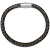 Amazon Essentials Men’s Leather Sterling Silver Bracelet(Black/Brown)