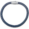Amazon Essentials Men’s Leather Sterling Silver Bracelet(Blue)